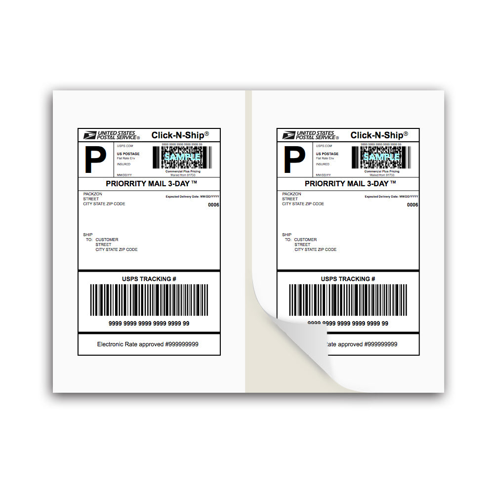 Shipping Labels, 8.5x5.5, Half Sheet, with Self Adhesive, Square